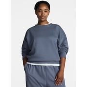 Athletic Works Women's and Women's Plus Fleece Sweatshirt with Long Sleeves, Sizes XS-4X