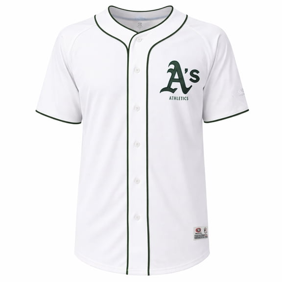 MLB Athletics Men's White Full Button Jersey