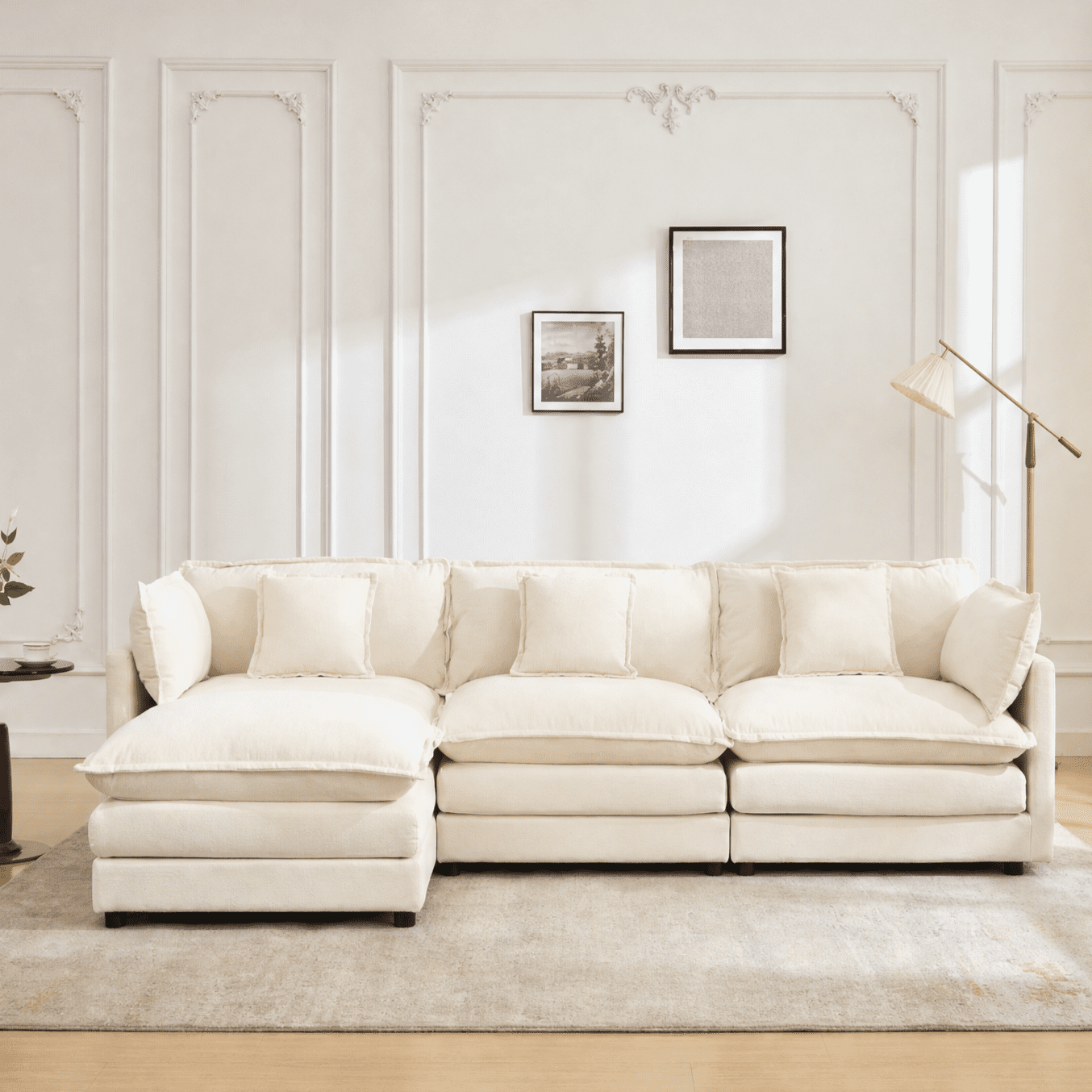 Neche Comfortable 83 Inch Upholstered Sofa with Deep Seats and 2