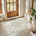 thumbnail image 1 of ATHOPE 2x3 Entryway Rugs for Entrance Kitchen Bathroom, Washable Soft Small Area Rug with Non-Slip Backing, Floral Vintage Distress Print Pattern Doormat, Cream, 1 of 8