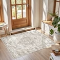 thumbnail image 1 of ATHOPE 2x3 Entryway Rugs for Entrance Kitchen Bathroom, Washable Soft Small Area Rug with Non-Slip Backing, Floral Vintage Distress Print Pattern Doormat, Cream, 1 of 8