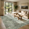 thumbnail image 1 of ATHOPE 5x7 Area Rug, Vintage Boho Medallion Rugs Non-Slip Soft Low Pile Washable Rug Large Distressed Rug Indoor Retro Carpet for Living Room Bedroom Dining Room Home Office, Moss Green, 1 of 8