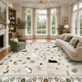 thumbnail image 1 of ATHOPE 5x7 Area Rugs for Living Room, Non Slip Low Pile Animal Cat Floral Washable Rug, Indoor Carpet for Bedroom Dining Room, Beige, 1 of 7
