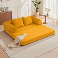 thumbnail image 1 of ATHOPE 78.7" Folding Convertible Sofa Bed, Oversized Corduroy Upholstered Boneless Couch, Loveseat Sleeper with Pull Out Bed, Floor Sofa Modular Futon Couch for Living Room Bedroom Lounge, Ginger, 1 of 9