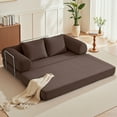 thumbnail image 1 of ATHOPE 78.7" Folding Convertible Sofa Bed, Oversized Corduroy Upholstered Boneless Couch, Loveseat Sleeper with Pull Out Bed, Floor Sofa Modular Futon Couch for Living Room Bedroom Lounge, Coffee, 1 of 13