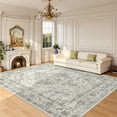 thumbnail image 1 of ATHOPE 8x10 Area Rugs for Living Room Bedroom, Washable Soft Rug with Non-Slip Backing, Large Floral Vintage Distress Print Pattern Carpet, Cream, 1 of 7