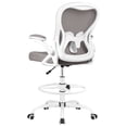 thumbnail image 1 of ATHOPE Ergonomic Office Chair, Mesh Desk Chair with Lumbar Support, Tall Office Chair with Flip-Up Armrests and Footrest Ring, Adjustable Computer Chair for Standing Desk Home Office, Gray, 1 of 10