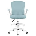 thumbnail image 1 of ATHOPE Ergonomic Office Chair, Mesh Desk Chair with Lumbar Support, Tall Office Chair with Flip-Up Armrests and Footrest Ring, Adjustable Computer Chair for Standing Desk Home Office, Light Blue, 1 of 7