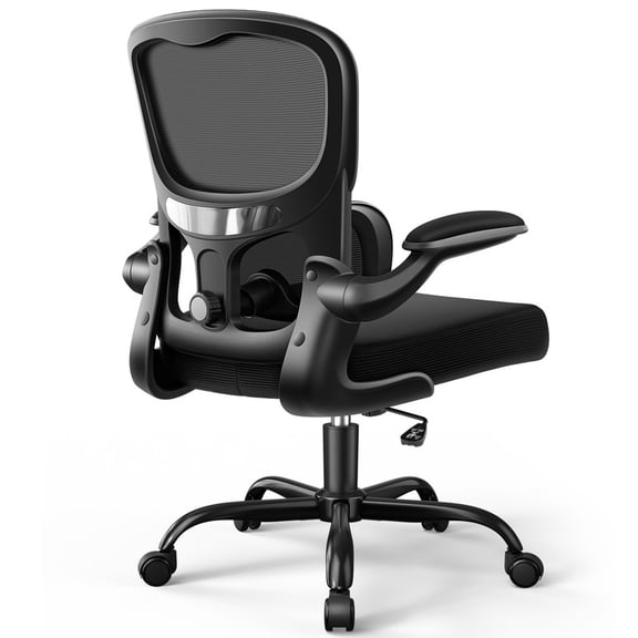ATHOPE Ergonomic Office Chair, Desk Chair with Adjustment Lumbar Support, Mesh Comfy High Back Computer Chair with Flip Up Arms for Home Office, Black