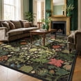 thumbnail image 1 of ATHOPE Floral 5x7 Area Rug, Machine Washable Rugs Soft Non Slip Low Pile Rugs for Living Room Bedroom Nursery Kitchen Dining Room Indoor, Large Floral Print Pattern Carpet, Dark Green, 1 of 8