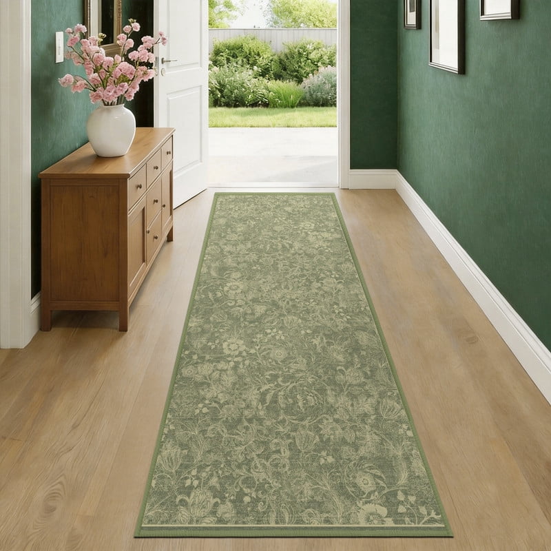 ATHOPE Floral 2x6 Area Rug, Machine Washable Rugs Soft Non Slip Low ...