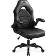 thumbnail image 1 of ATHOPE Gaming Chair, Ergonomic Computer Chair with Flip-up Armrests, PU Leather Video Game Office Chair, 360° Rolling Wheels, Black, 1 of 7
