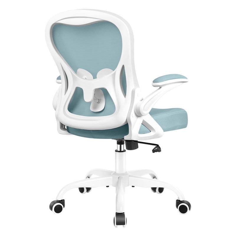 ATHOPE Office Chair, Ergonomic Desk Chair with Flip Up Armrests, Height Adjustable Computer Chair with Lumbar Support, Light Blue
