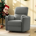 thumbnail image 1 of ATHOPE Powered Recliner Chair, Comfy Rocking Chair Nursery with USB Ports, Modern Velvet Swivel Glider Rocking Chair with High Back Deep Seat, for Living Room Small Space, Gray, 1 of 9
