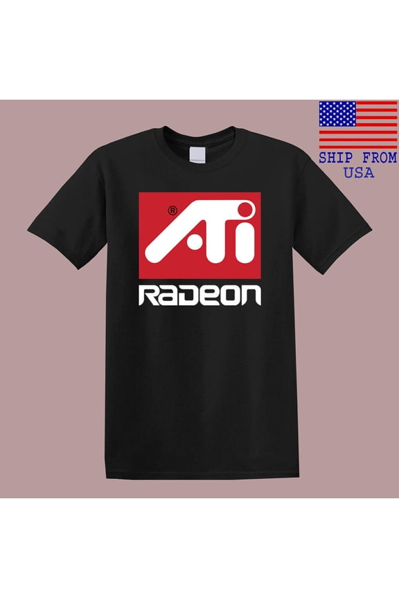 ATI Radeon Computer Men's Black T-Shirt Size S-4XL
