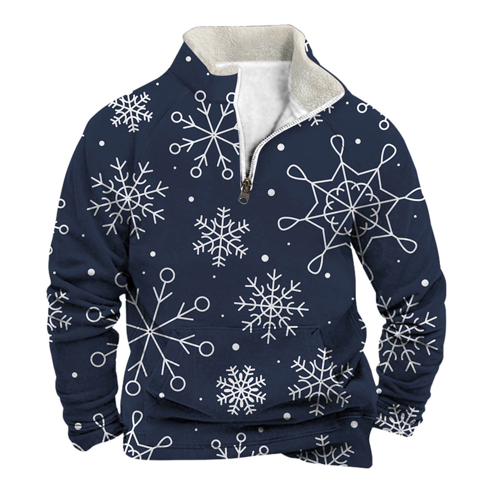 ATIENUBEE Christmas Quarter Zip Sweatshirts for Men Fleece Xmas Casual ...