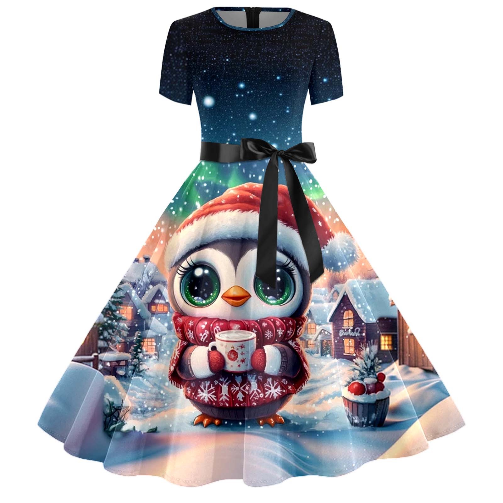 ATIENUBEE Dresses for Women Robe Dress Tie Waist Ribbon Loose Long Gown