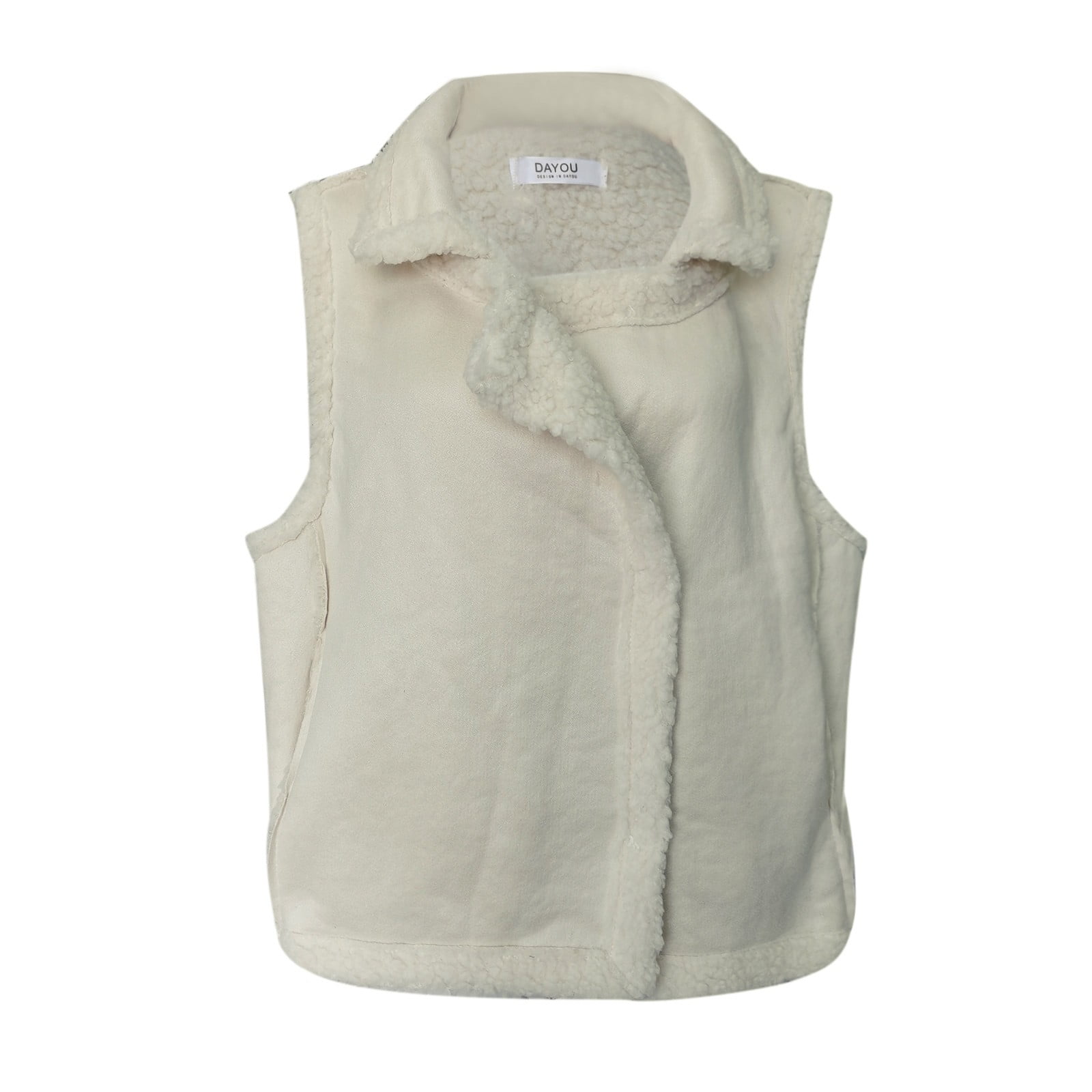 ATIENUBEE Fleece Vest Women Solid Color Sleeveless vests and Suede