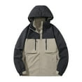 ATIENUBEE Hooded Jackets for Men Color Blocked and Windproof Sweatshirt