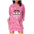 ATIENUBEE Long Sleeve Dresses for Women Festive Bow Tie Neck Christmas