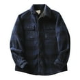 ATIENUBEE Plaid Fleece Jackets for Men Autumn and Winter Fashionable