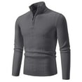 ATIENUBEE Pullover Sweaters for Men Quarter Zip Plus Size Knit Sweater
