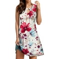 ATIENUBEE Sleeveless Dresses for Women 2024 Fashion Summer Print Hollow