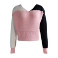 ATIENUBEE V Neck Pullover Sweaters For Women Personality Fancy Color