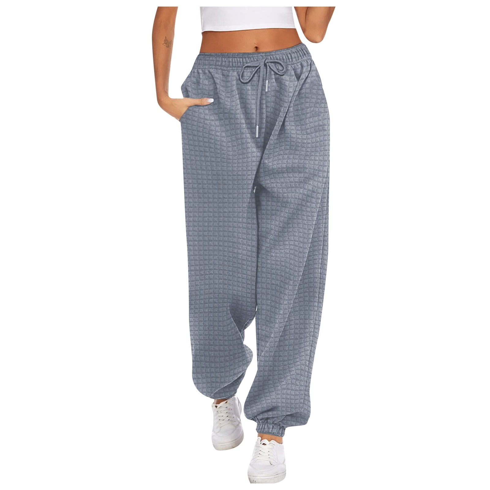 ATIENUBEE Women Casual Pants "Women'S High Waist Tie Belt Solid Color