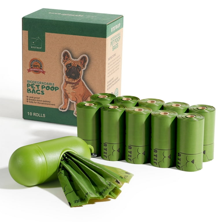 ATIFBOP Biodegradable Dog Poop Bags 150 Count 10 Rolls with One