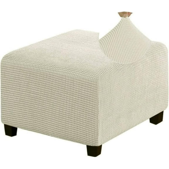 ATIJIA Stretch Ottoman Cover Ottoman Slipcover Sofa Cover Footstool Protector Storage Ottoman Covers with Elastic Bottom