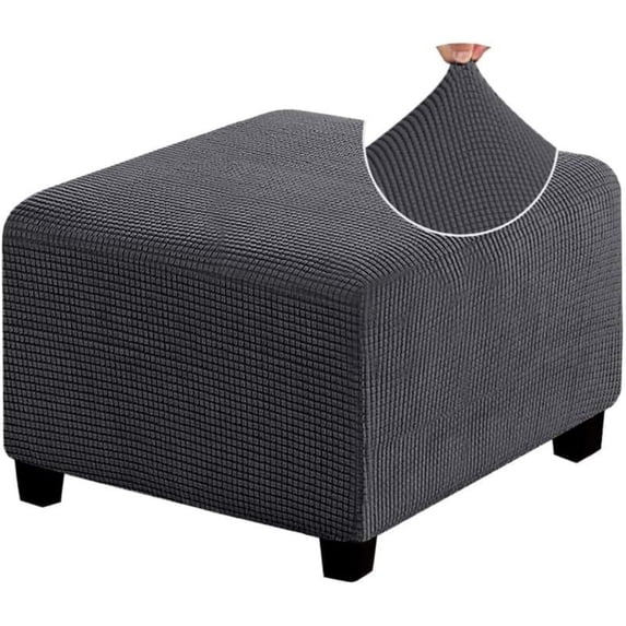 ATIJIA Stretch Ottoman Cover Ottoman Slipcover Sofa Cover Footstool Protector Storage Ottoman Covers with Elastic Bottom