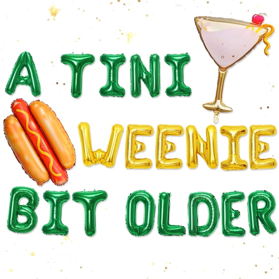 ATINIWEENIEBITOLDER Humorous Birthday Decorations Set - Funny Hot Dog & Cocktail Balloon Kit for Adult Parties