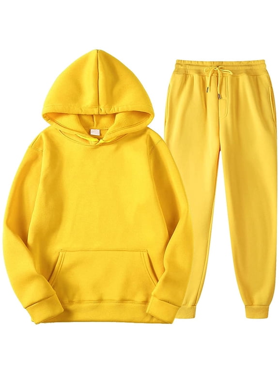 2PCS Outfits Men and Women's Sports Tracksuits Long Sleeve Pullover Hoodies Sweatshirt And Sweatpants Fall Winter Suit