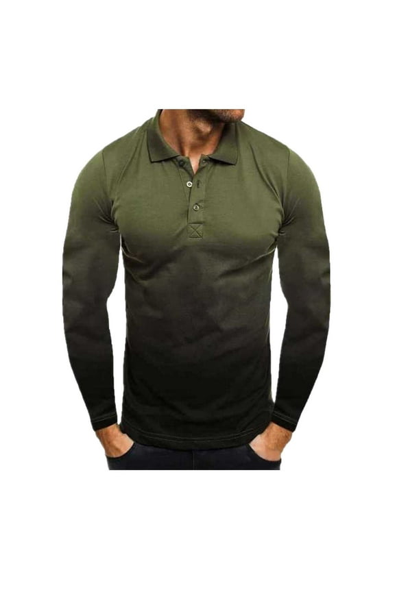 Men's Sweatshirts Printing Turn-Down Collar Pullover Casual Slim Fit Basic Long Sleeve T-Shirt Tops