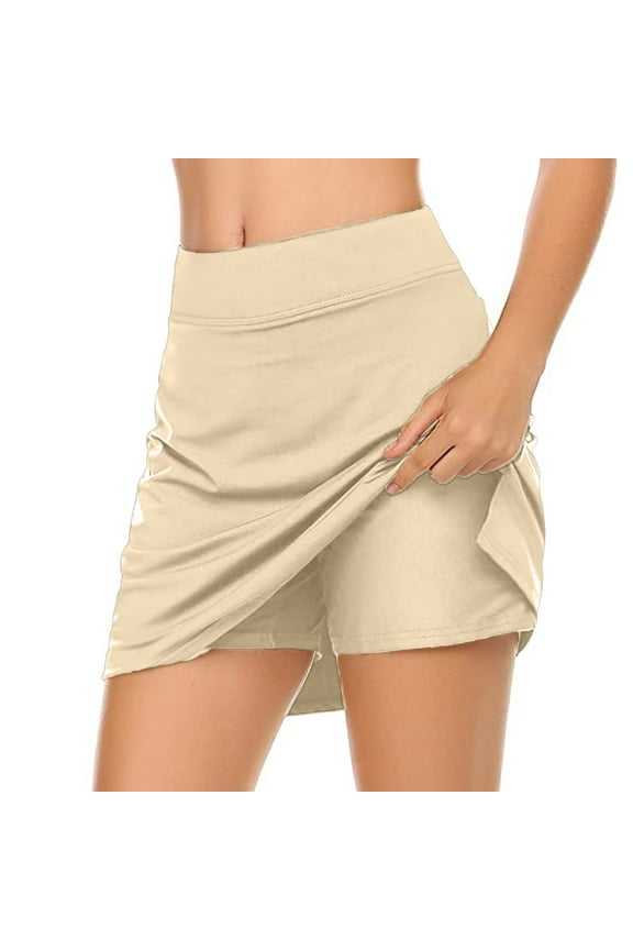 Womens Short Skirts Clearance, Women's New Color Mid-Waist Skirt Pants Sports Casual Shorts Bottoming Skirt Pant