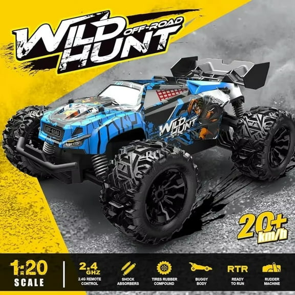 ATJIA 1:20 Scale All Terrain Electric Off-Road RC Monster Truck 2.4Ghz Racing RC Car High Speed 20 km/h