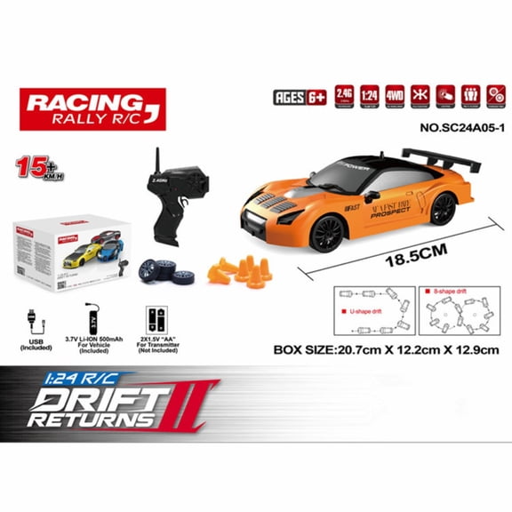 ATJIA 1:24 RC Drift Car 2.4GHz High Speed Remote Control Car 4WD Drifting RC Cars with LED Light and Drift Tires Racing Toy Cars