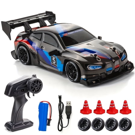 ATJIA 1:24 Scale 4WD Remote Control Cars Vehicle RC Drift Car 2.4GHz 30KM/H High Speed Racing Sport Toy Cars with LED Lights