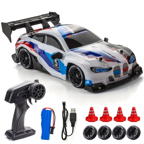 ATJIA 1:24 Scale 4WD Remote Control Cars Vehicle RC Drift Car 2.4GHz 30KM/H High Speed Racing Sport Toy Cars with LED Lights