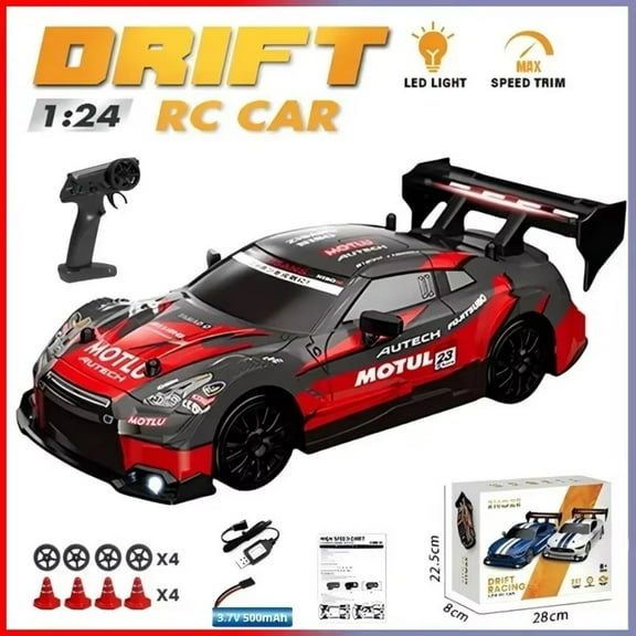 ATJIA 1:24 Scale RC Drift Car 30KM/H 4WD 2.4GHz Remote Control Cars with LED Light High Speed RC Racing Cars Toy Gift
