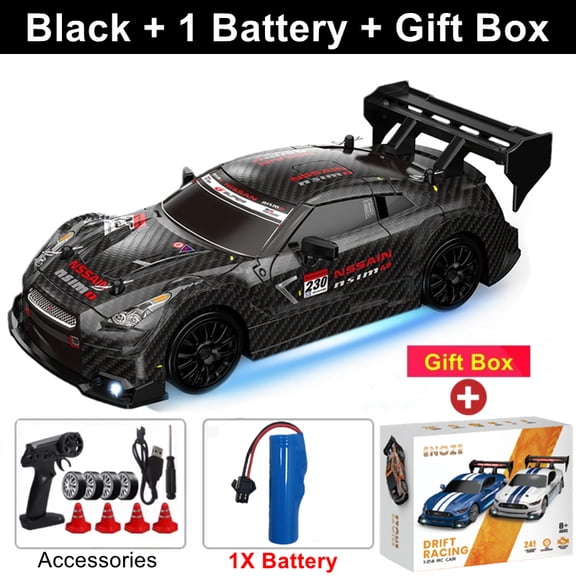 ATJIA 1:24 Scale RC Drift Car 30KM/H High Speed 4WD 2.4GHz Remote Control Cars with LED Light RC Drift Racing Car
