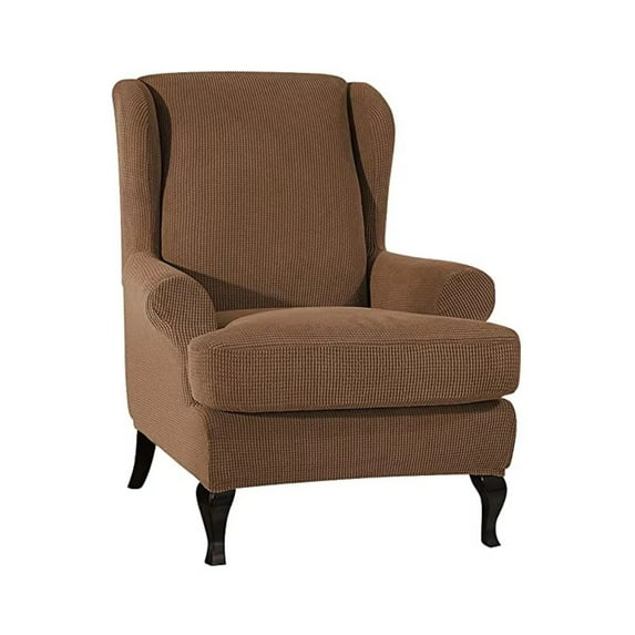 ATJIA 1 Piece Wingback Chair Covers Velvet Plush Wing Chair Slipcover Wing Back Chair Slipcovers Sofa Cover