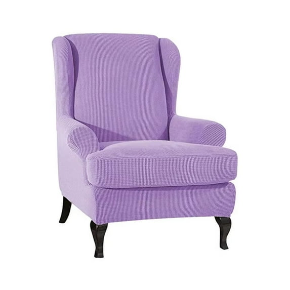 ATJIA 1 Piece Wingback Chair Covers Velvet Plush Wing Chair Slipcover Wing Back Chair Slipcovers Sofa Cover