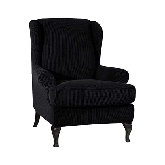 ATJIA 1 Piece Wingback Chair Covers Velvet Plush Wing Chair Slipcover Wing Back Chair Slipcovers Sofa Cover