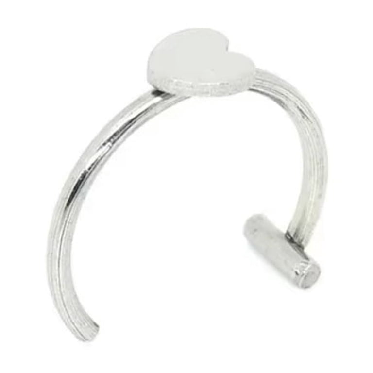 fake c clip lip and nose rings Atjia 10mm Stainless Steel Ring Hoop Septum Ring Earring Fake Nose Piercing Women Body Jewelry Non-Pierced, Women's, Size Valentines Day Stainless Steel C Shape Lip