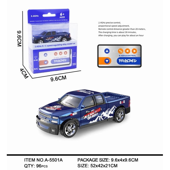 ATJIA 2.4G 1:64 Mini Alloy Off-Road Remote Control Trailer Vehicle Christmas Gift Toys