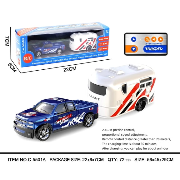 ATJIA 2.4G 1:64 Mini Alloy Off-Road Remote Control Trailer Vehicle Christmas Gift Toys