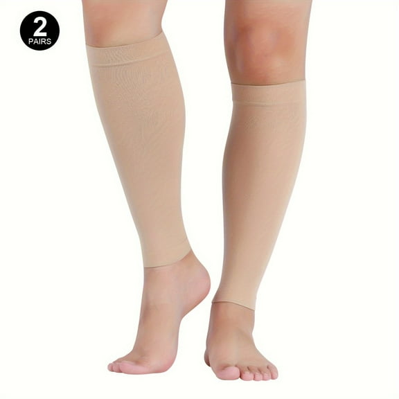 ATJIA 2 Pairs Calf Compression Sleeve Leg Toeless Compression Sock Calf Shin Support Relieve Calf Pain for Women