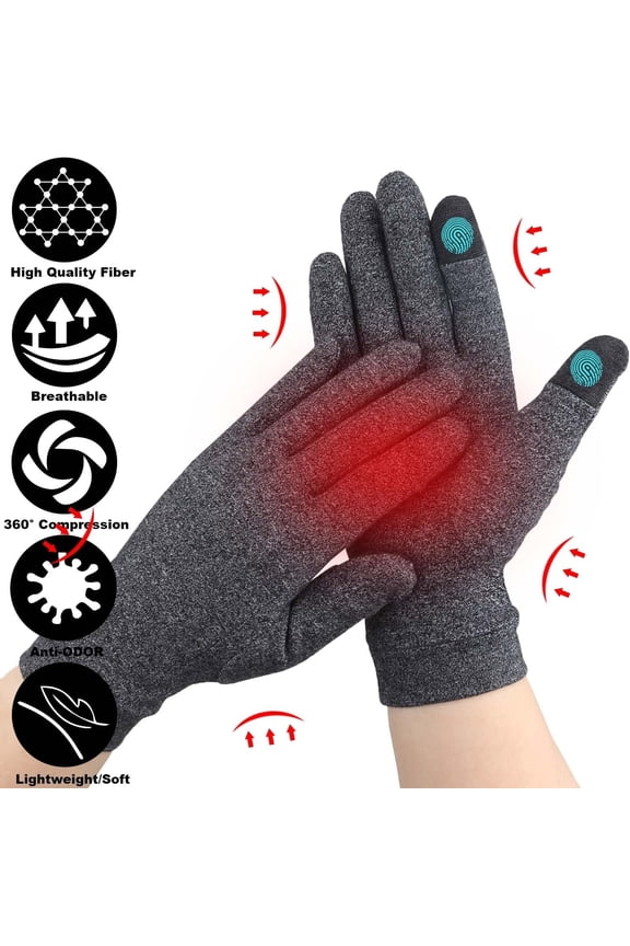 2 Pairs Compression Gloves for Women Men Hand Support Compression Gloves Touchscreen Gloves for Typing Work